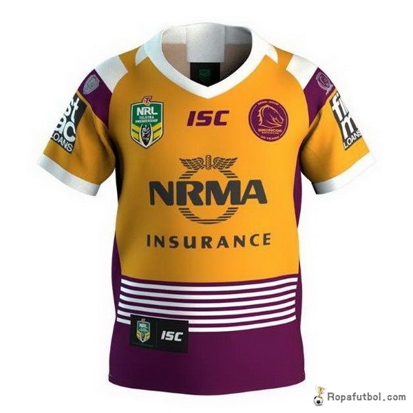 Camiseta Rugby Brisbane Broncos 30th Amarillo